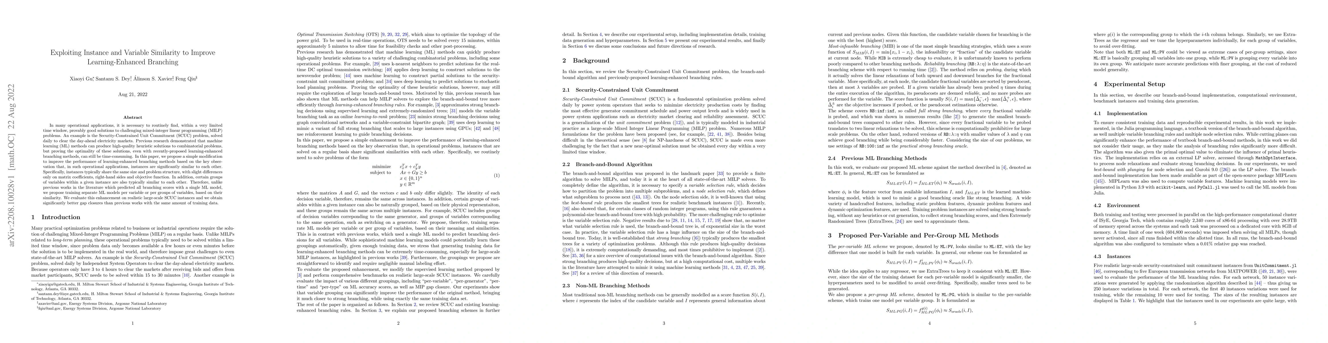 Thumbnail for Exploiting Instance and Variable Similarity to Improve Learning-Enhanced
  Branching