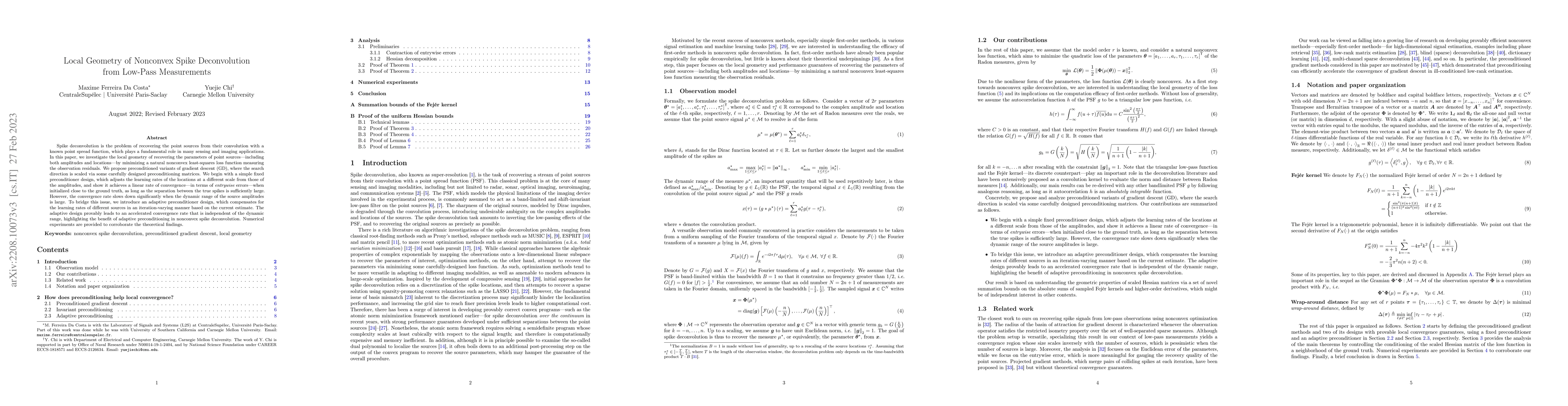 Thumbnail for Local Geometry of Nonconvex Spike Deconvolution from Low-Pass
  Measurements