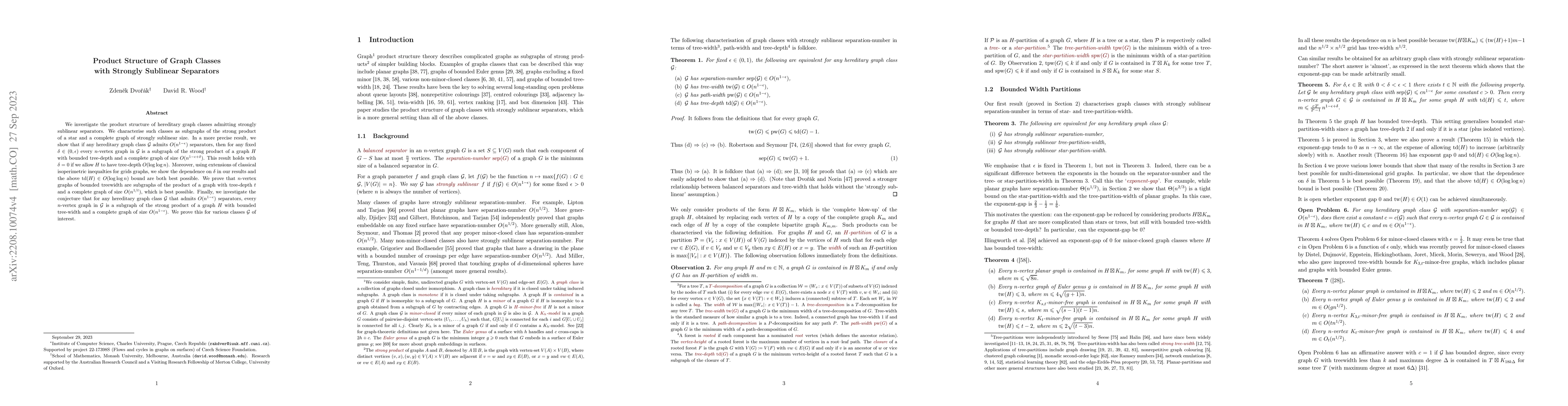 Thumbnail for Product structure of graph classes with strongly sublinear separators