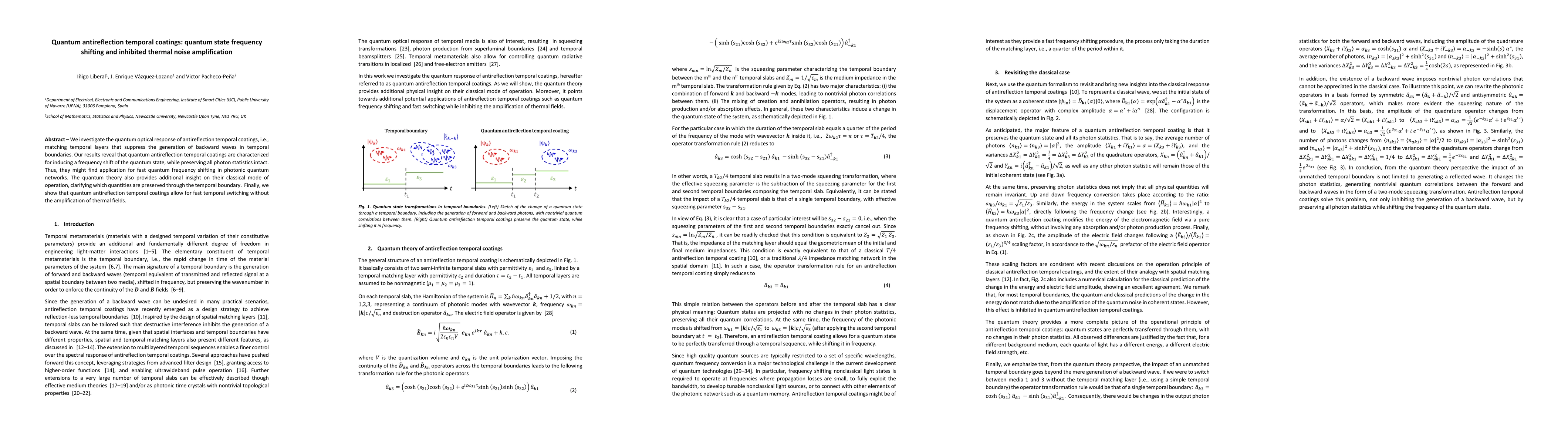 Thumbnail for Quantum antireflection temporal coatings: quantum state frequency
  shifting and inhibited thermal noise amplification