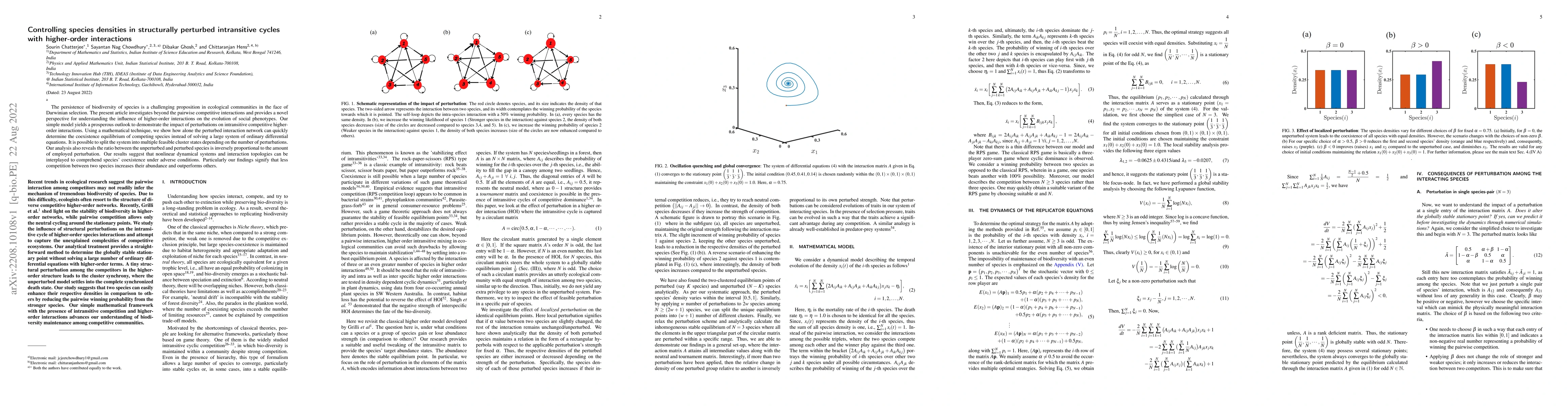 Thumbnail for Controlling species densities in structurally perturbed intransitive
  cycles with higher-order interactions