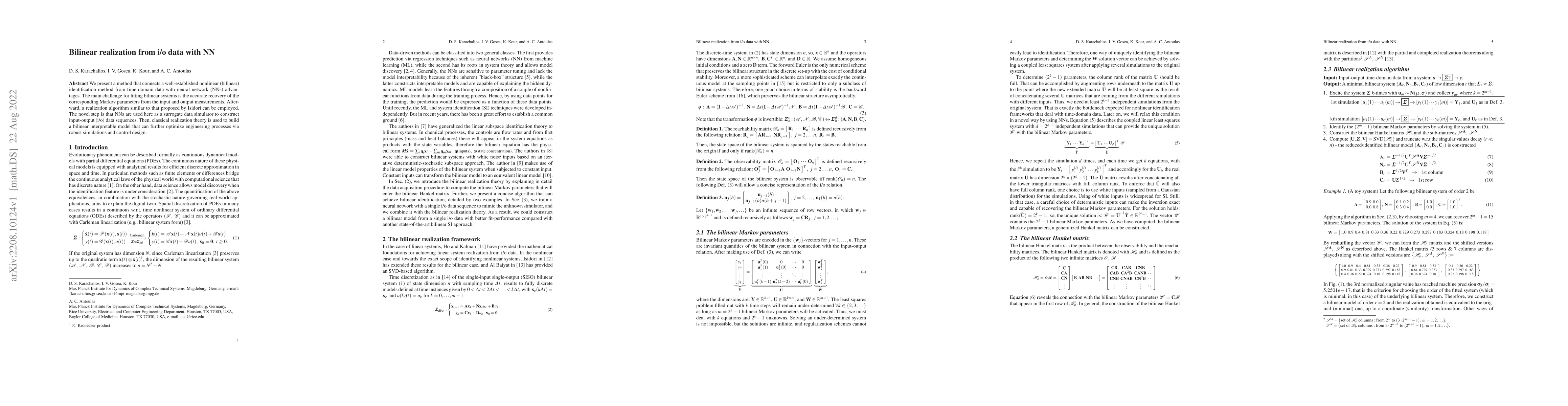 Thumbnail for Bilinear realization from input-output data with neural networks