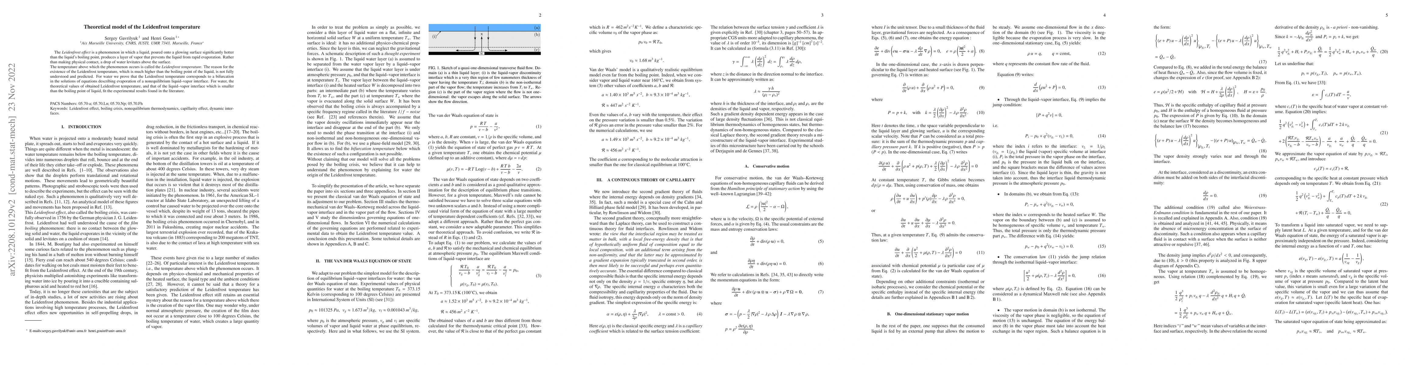 Thumbnail for Theoretical model of the Leidenfrost temperature