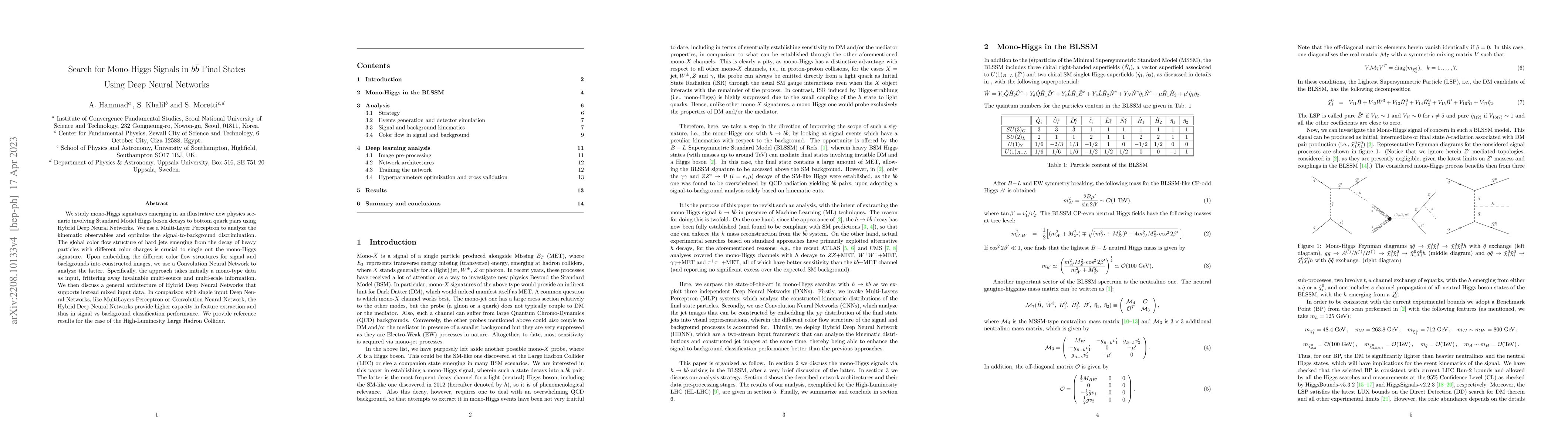 Thumbnail for Search for Mono-Higgs Signals in $b\bar b$ Final States Using Deep
  Neural Networks