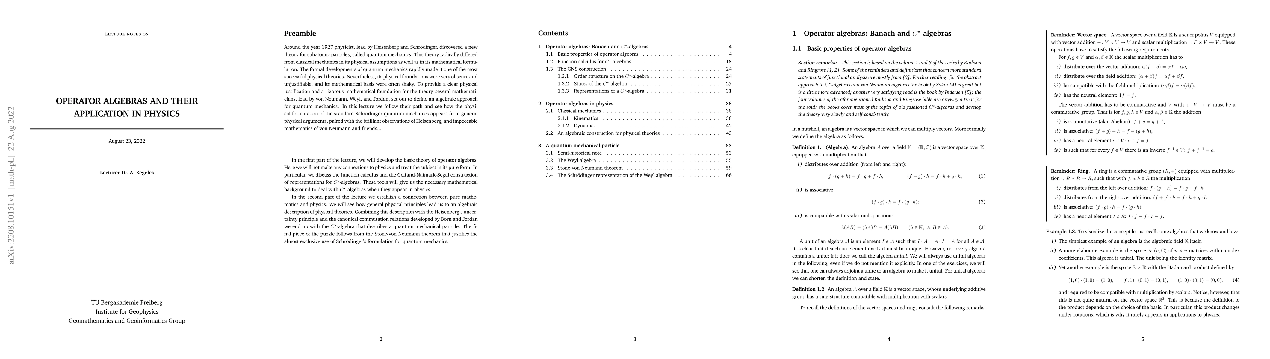 Thumbnail for Lecture notes on operator algebras and their application in physics