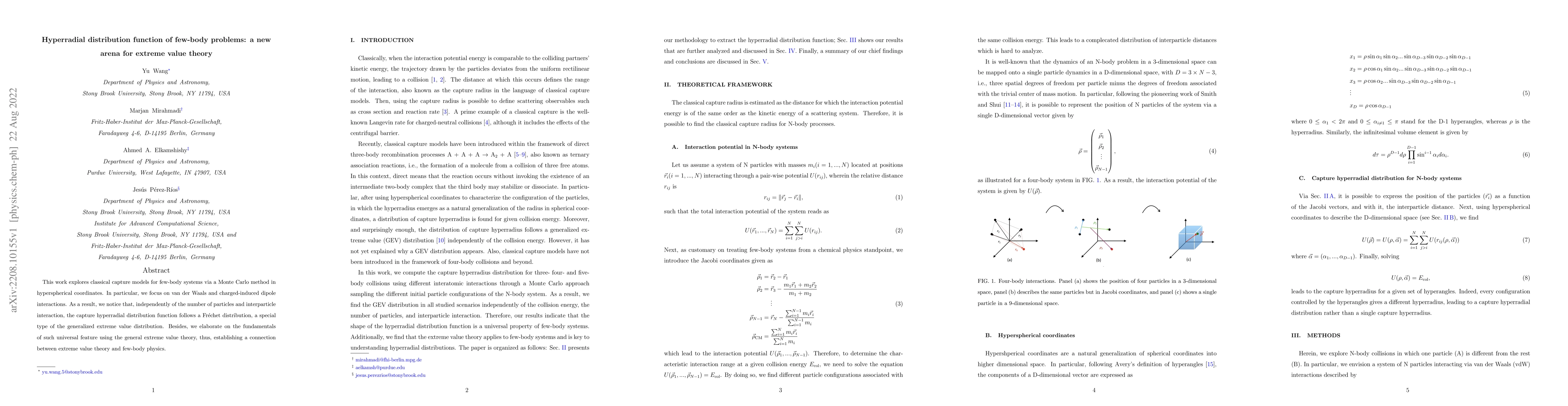 Thumbnail for Hyperradial distribution function of few-body problems: a new arena for
  extreme value theory