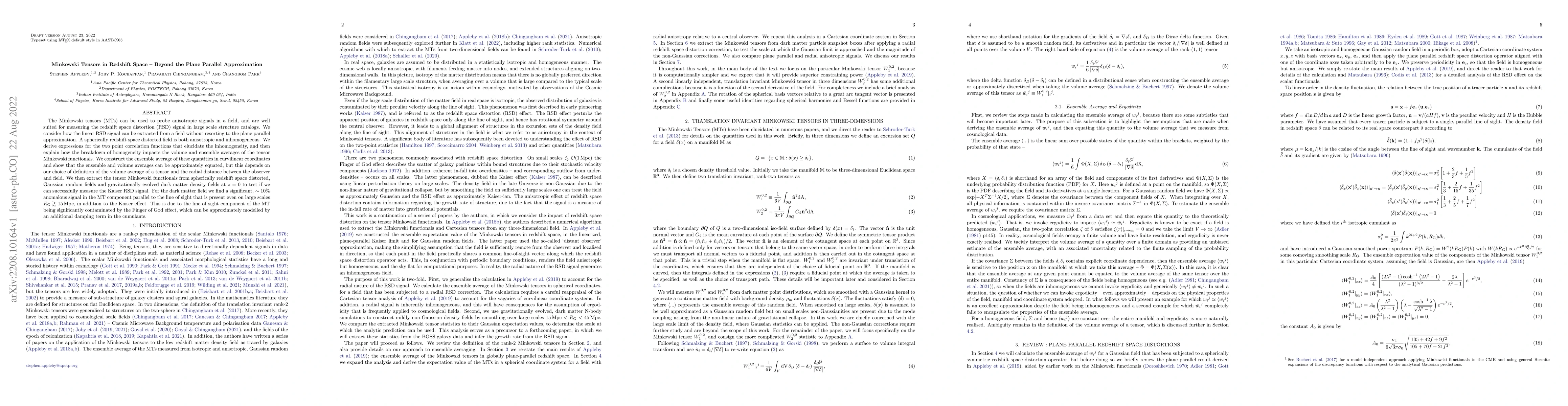 Thumbnail for Minkowski Tensors in Redshift Space -- Beyond the Plane Parallel
  Approximation