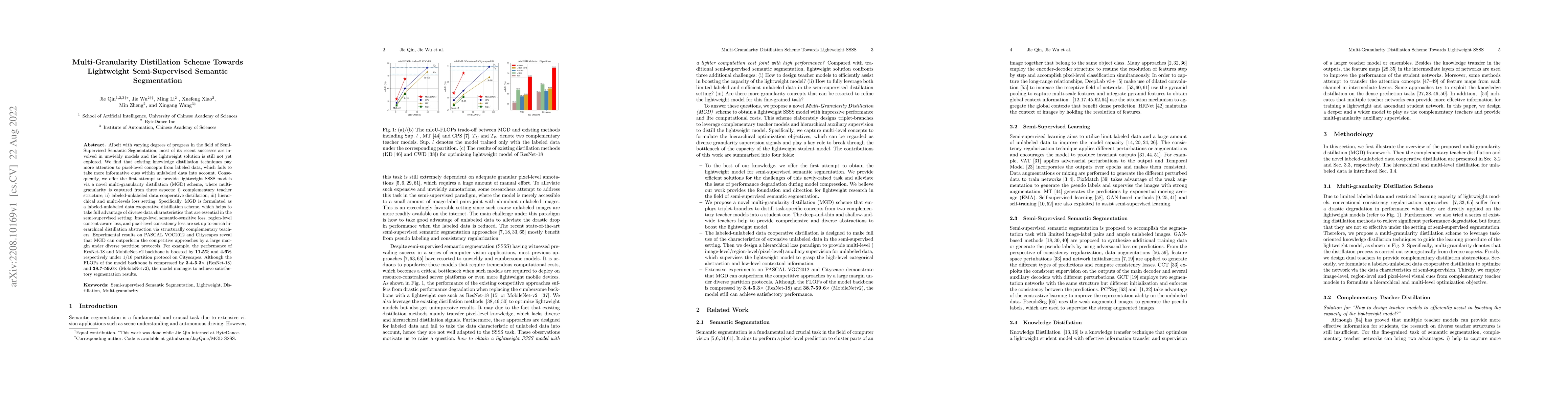 Thumbnail for Multi-Granularity Distillation Scheme Towards Lightweight
  Semi-Supervised Semantic Segmentation