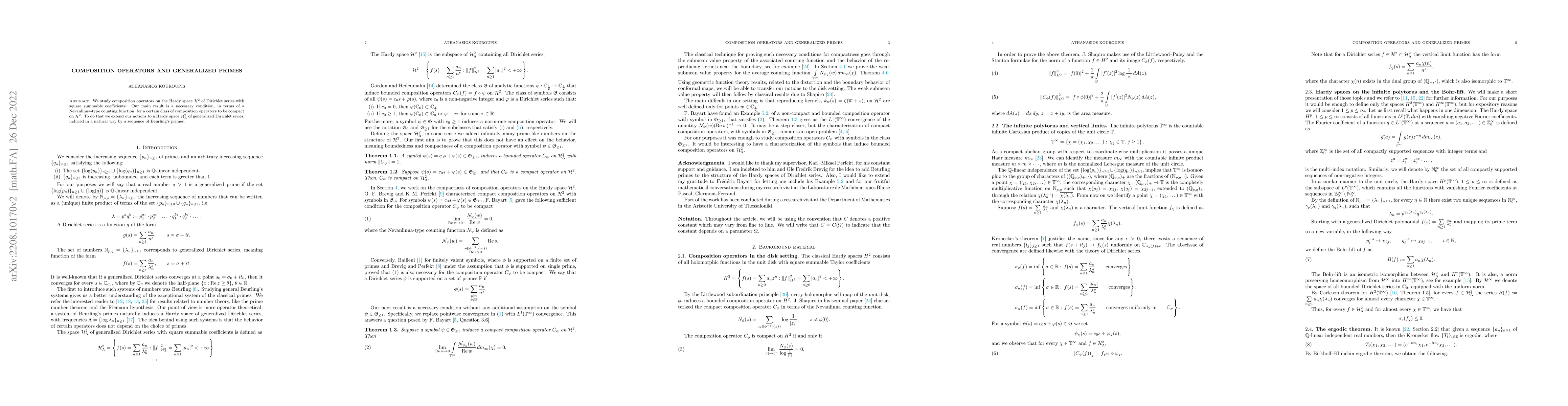 Thumbnail for Composition operators and generalized primes