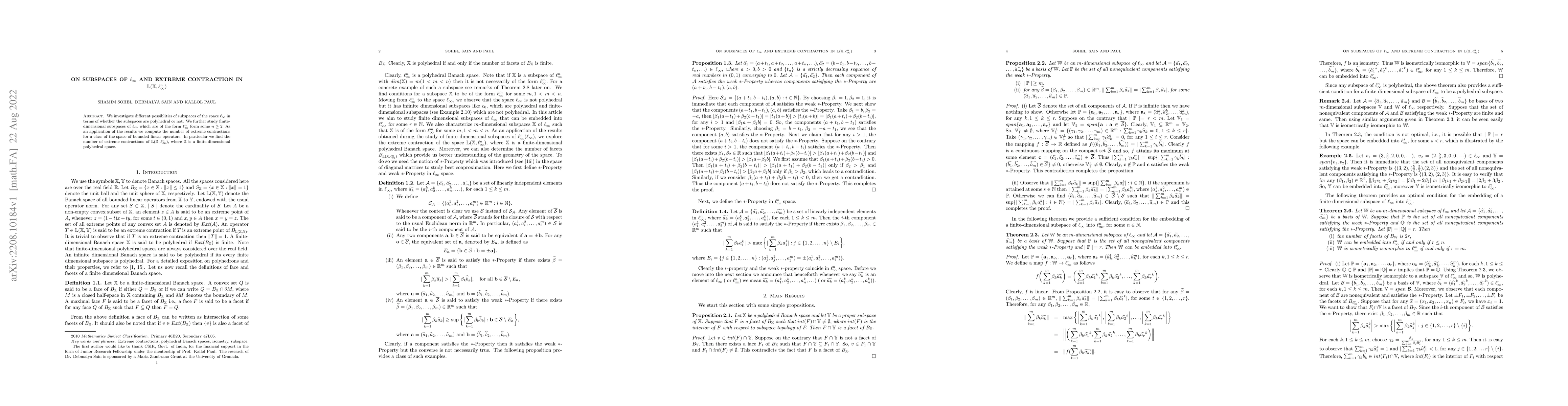 Thumbnail for On subspaces of $\ell_\infty$ and extreme contraction in
  $\mathbb{L}(\mathbb{X}, \ell_{\infty}^n)$