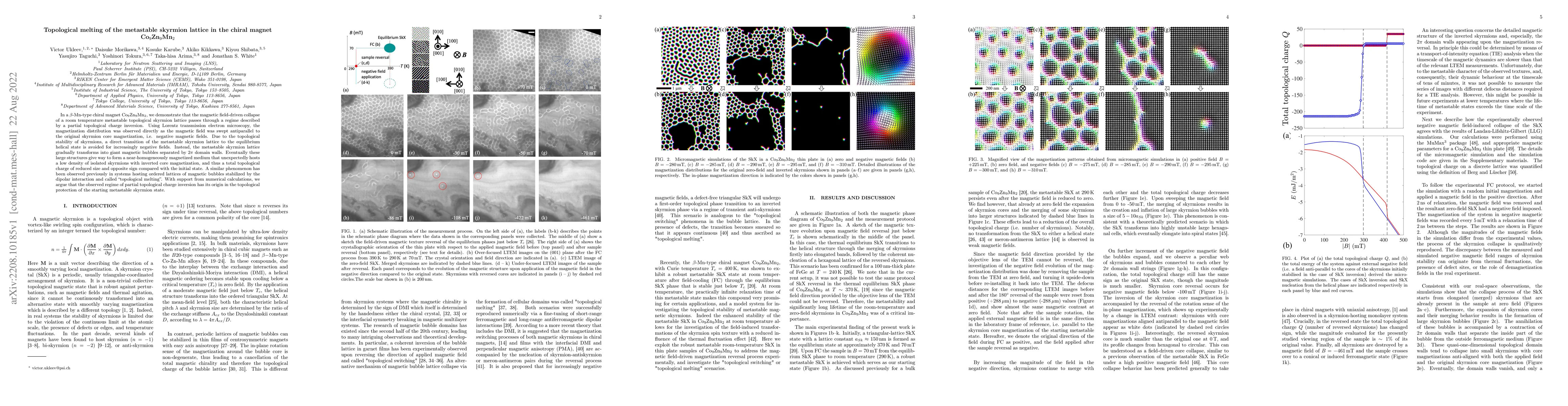 Thumbnail for Topological melting of the metastable skyrmion lattice in the chiral
  magnet Co$_9$Zn$_9$Mn$_2$