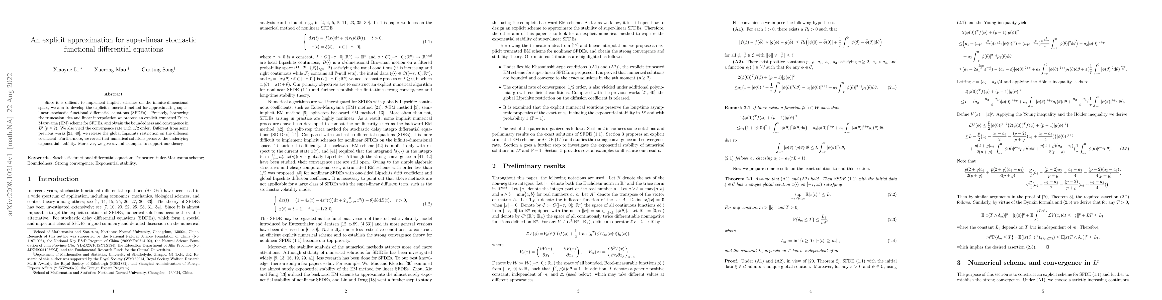 Thumbnail for An explicit approximation for super-linear stochastic functional
  differential equations