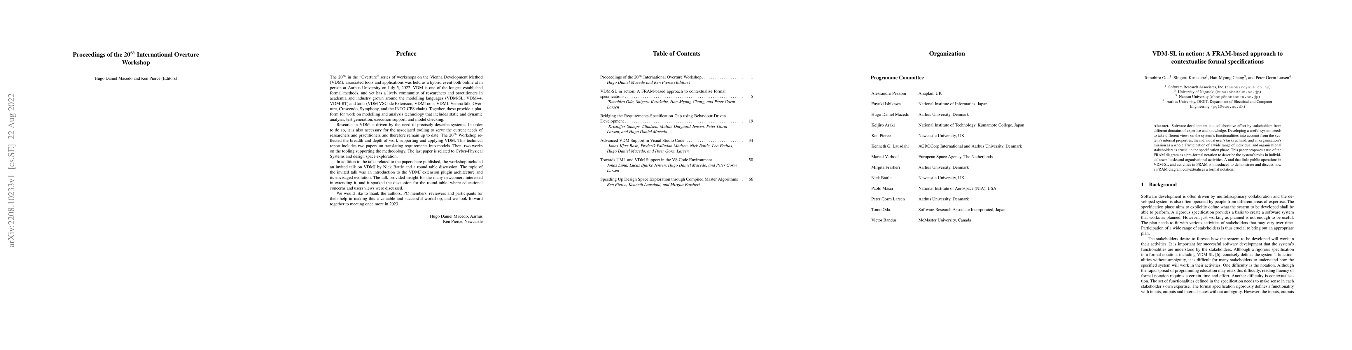 Thumbnail for Proceedings of the 20th International Overture Workshop