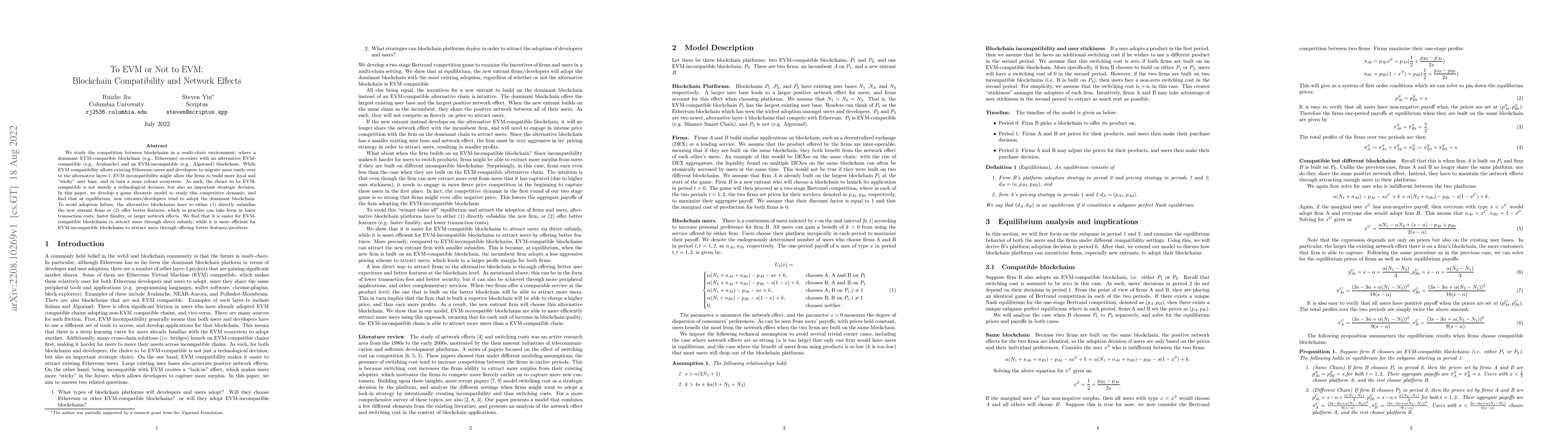 Thumbnail for To EVM or Not to EVM: Blockchain Compatibility and Network Effects