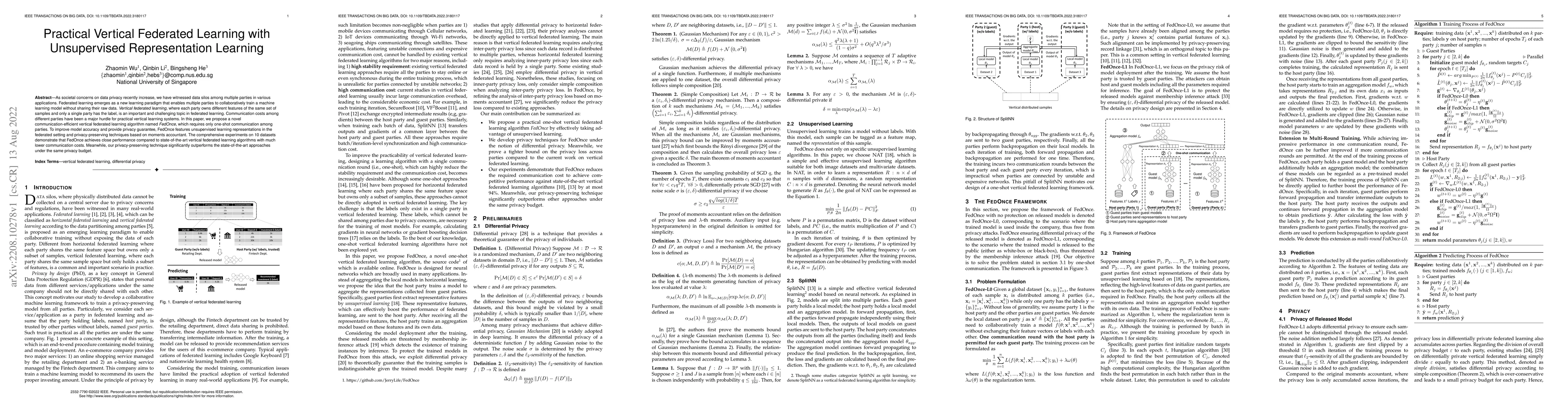 Thumbnail for Practical Vertical Federated Learning with Unsupervised Representation
  Learning