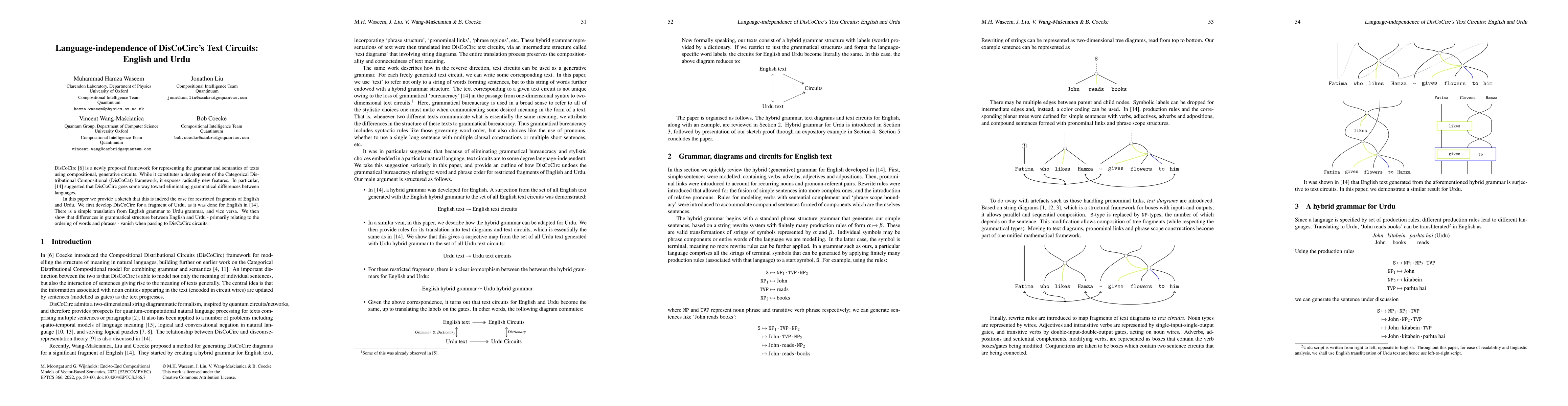 Thumbnail for Language-independence of DisCoCirc's Text Circuits: English and Urdu