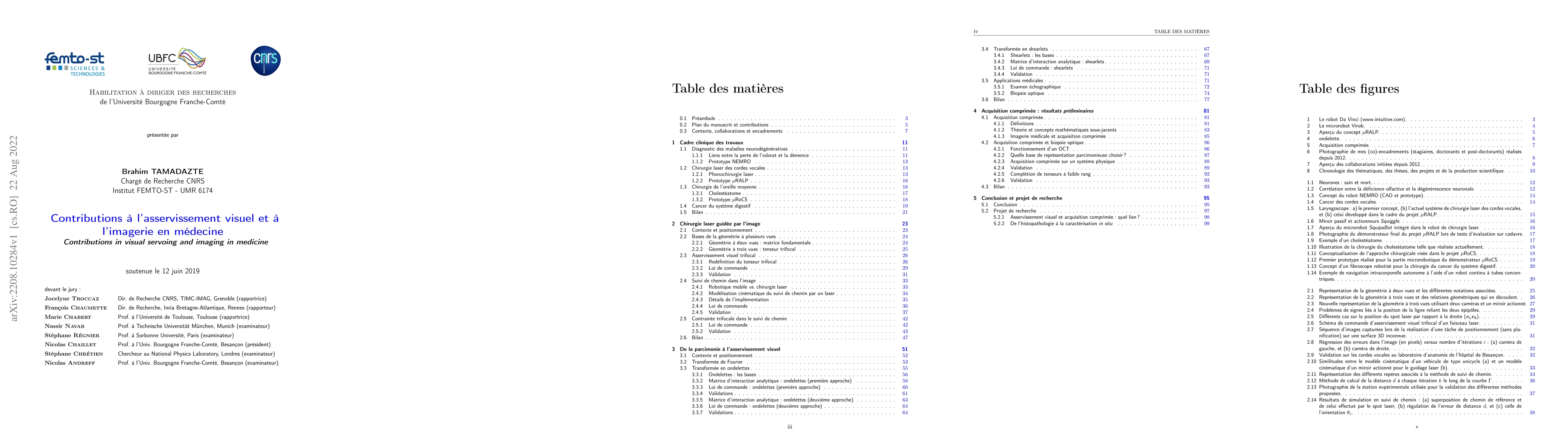 Thumbnail for Contributions \`a l'asservissement visuel et \`a l'imagerie en
  m\'edecine