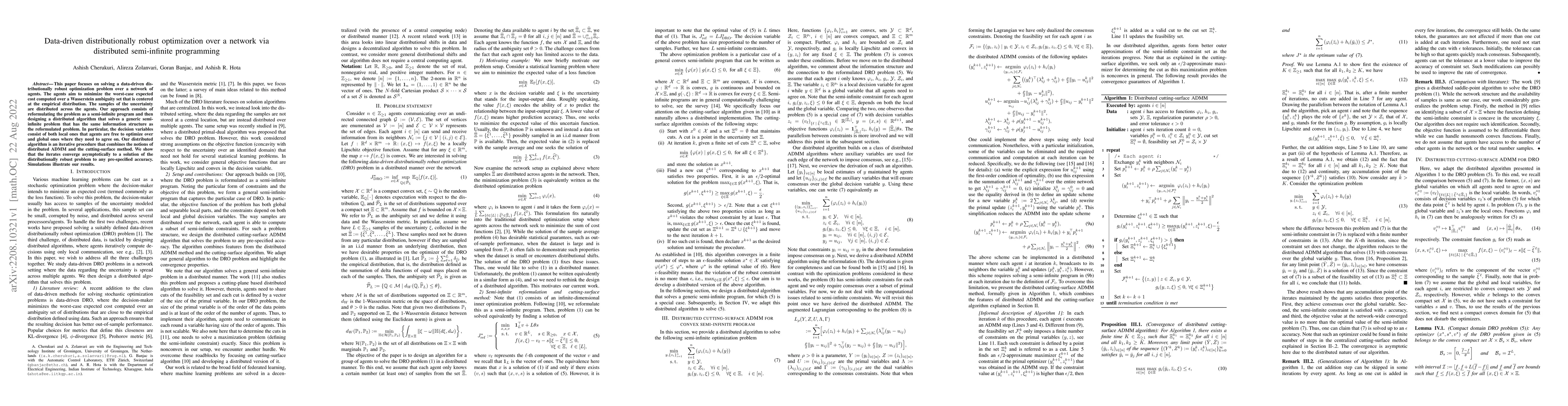 Thumbnail for Data-driven distributionally robust optimization over a network via
  distributed semi-infinite programming
