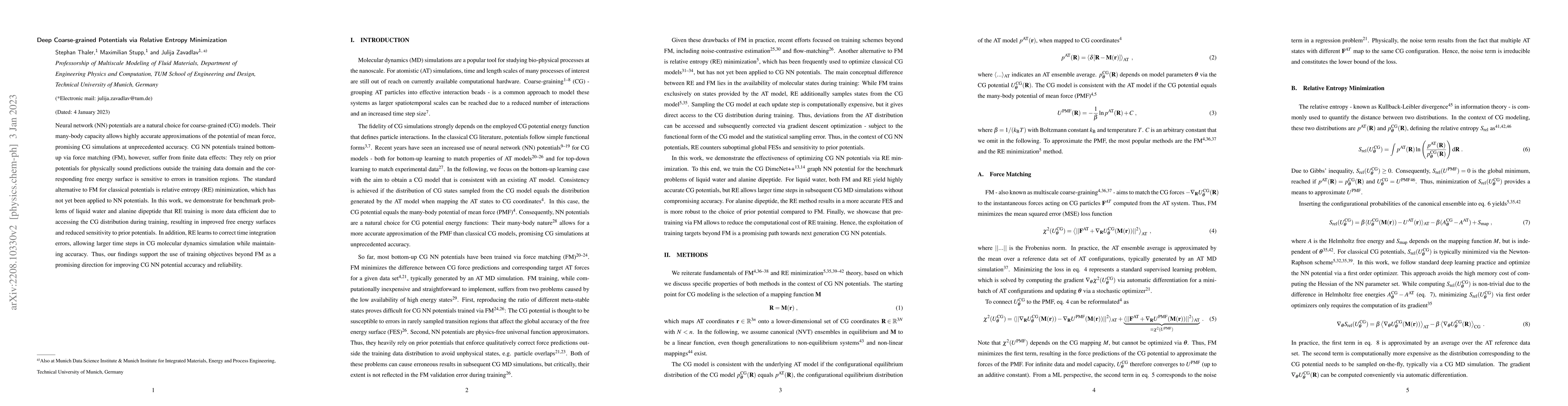 Thumbnail for Deep Coarse-grained Potentials via Relative Entropy Minimization