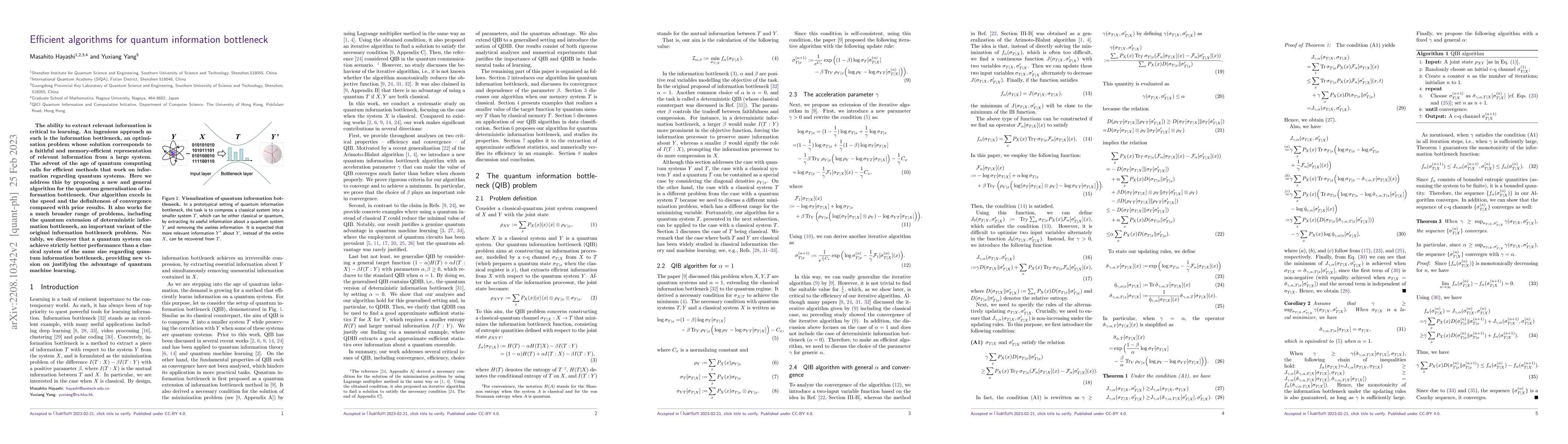 Thumbnail for Efficient algorithms for quantum information bottleneck