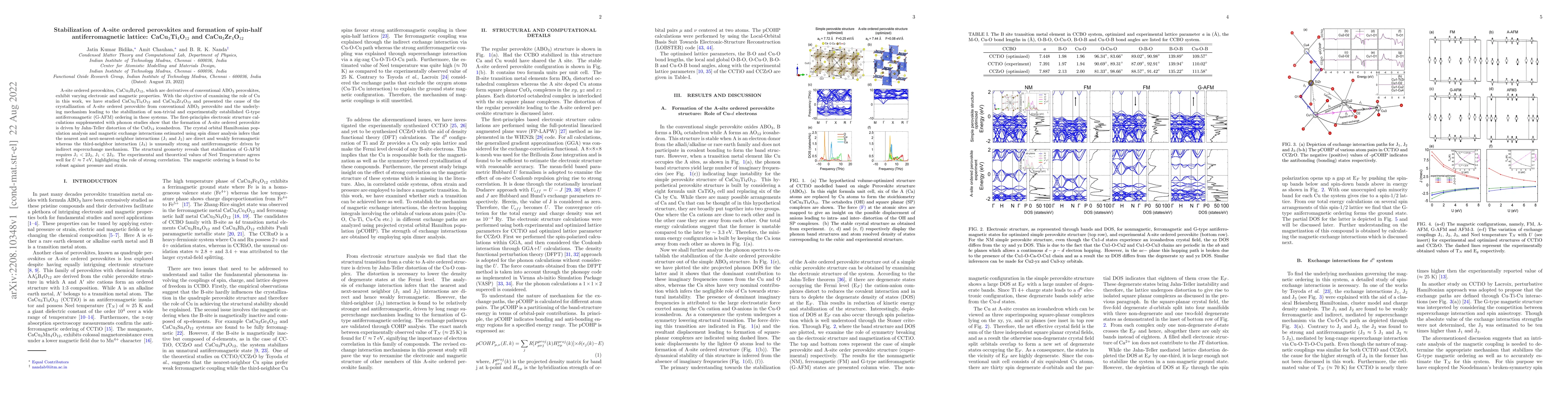 Thumbnail for Stabilization of A-site ordered perovskites and formation of spin-half
  antiferromagnetic lattice: CaCu$_3$Ti$_4$O$_{12}$ and CaCu$_3$Zr$_4$O$_{12}$