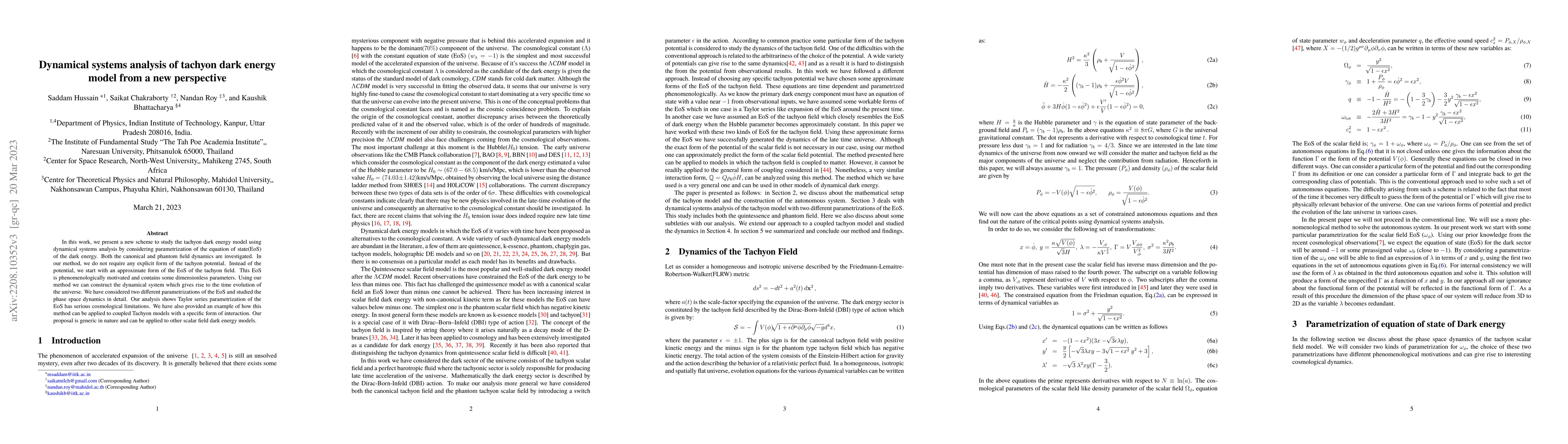 Thumbnail for Dynamical systems analysis of tachyon dark energy model from a new
  perspective