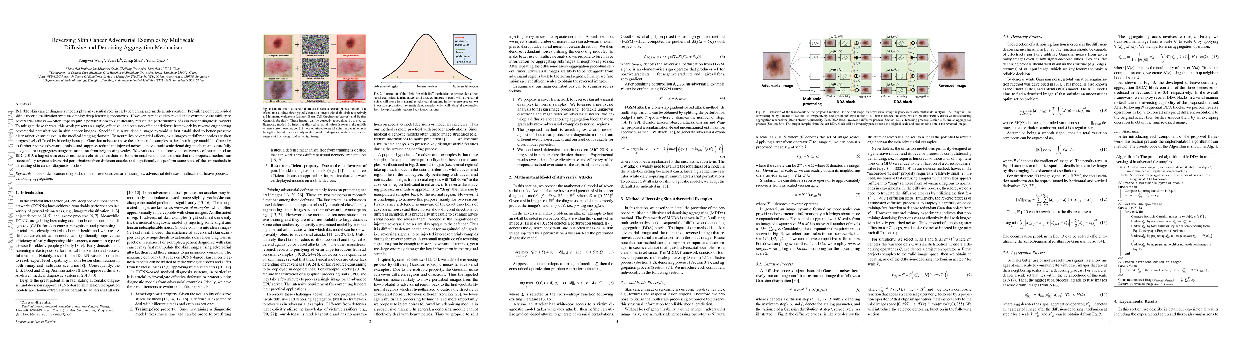 Thumbnail for Reversing Skin Cancer Adversarial Examples by Multiscale Diffusive and
  Denoising Aggregation Mechanism