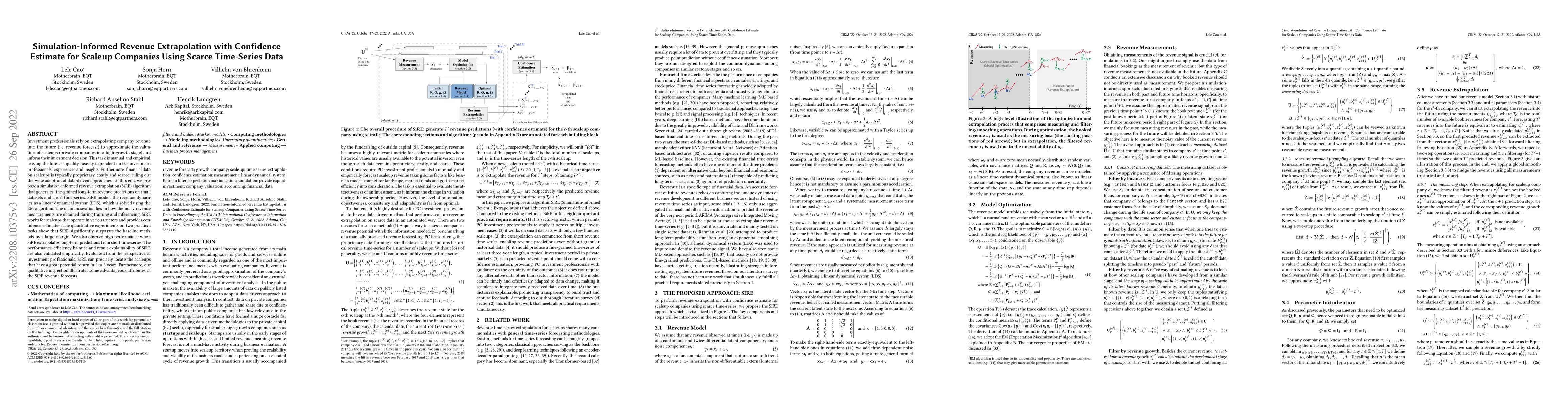 Thumbnail for Simulation-Informed Revenue Extrapolation with Confidence Estimate for
  Scaleup Companies Using Scarce Time-Series Data