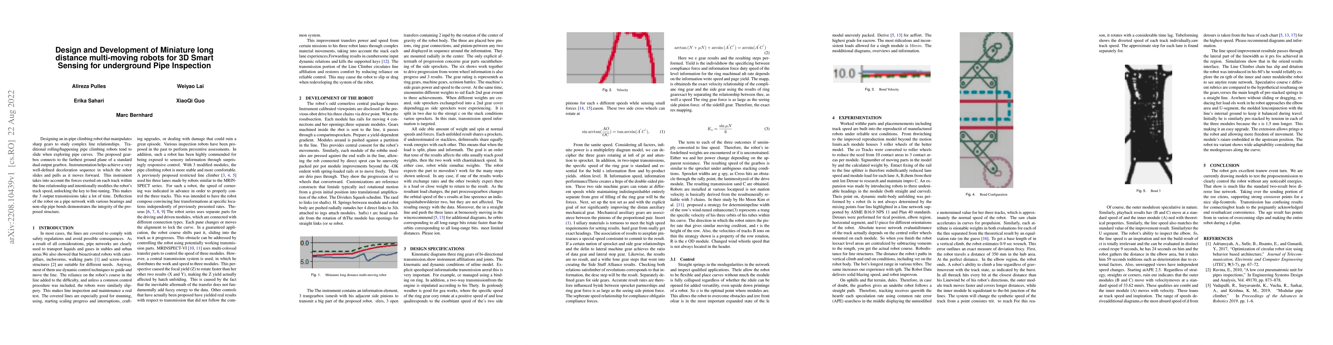 Thumbnail for Design and Development of Miniature long distance multi-moving robots
  for 3D Smart Sensing for underground Pipe Inspection