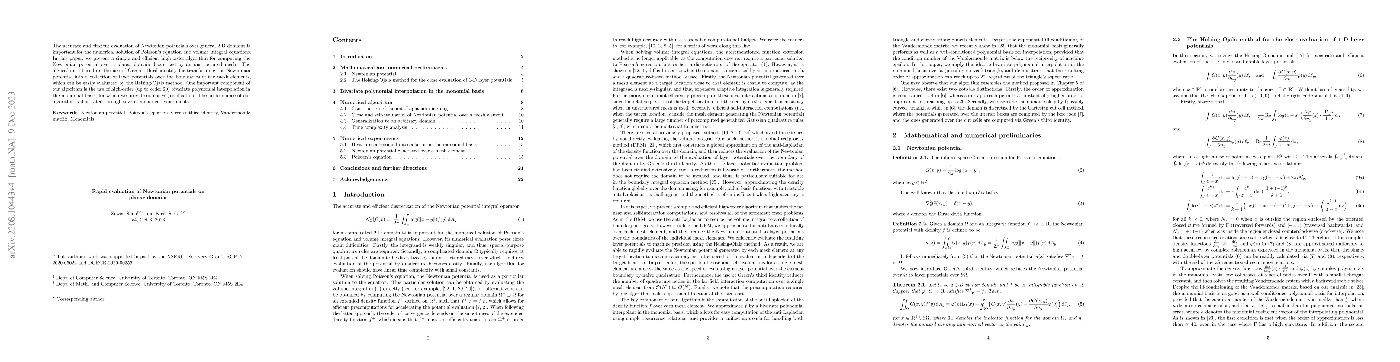 Thumbnail for Rapid evaluation of Newtonian potentials on planar domains