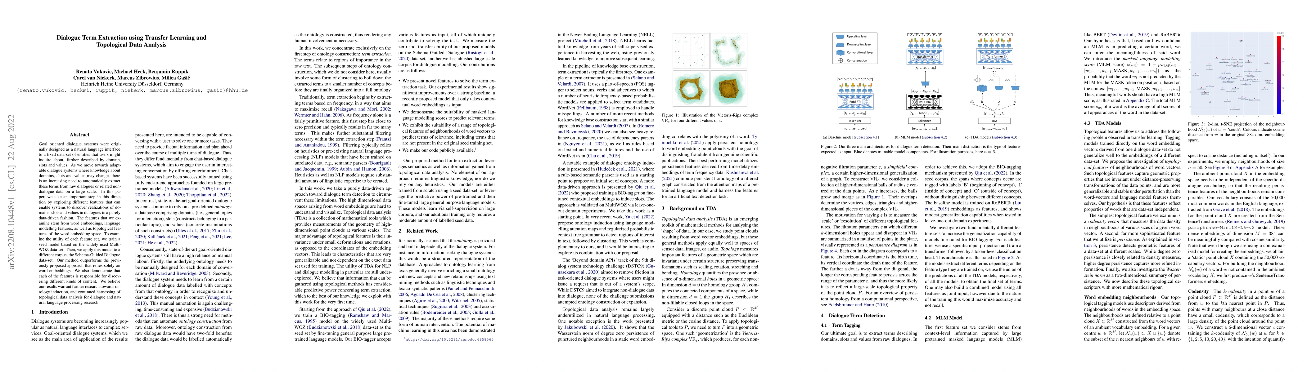 Thumbnail for Dialogue Term Extraction using Transfer Learning and Topological Data
  Analysis