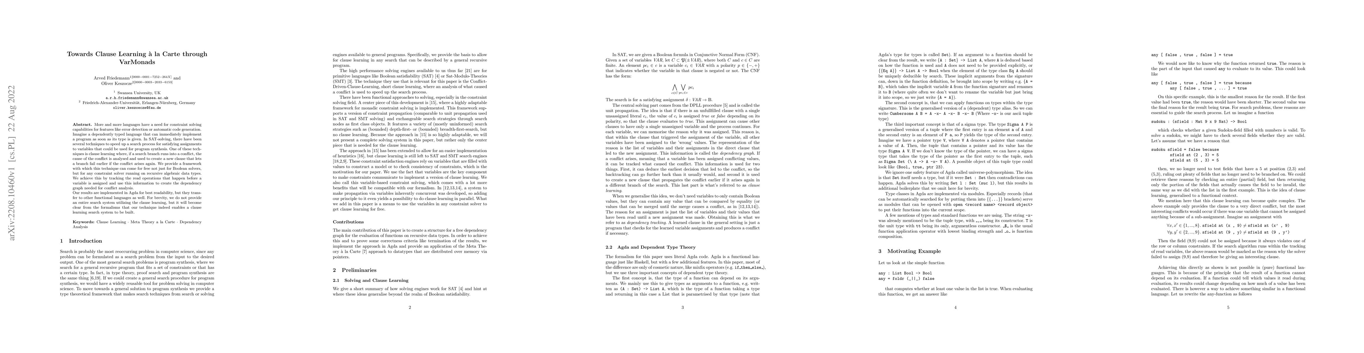 Thumbnail for Towards Clause Learning \`a la Carte through VarMonads