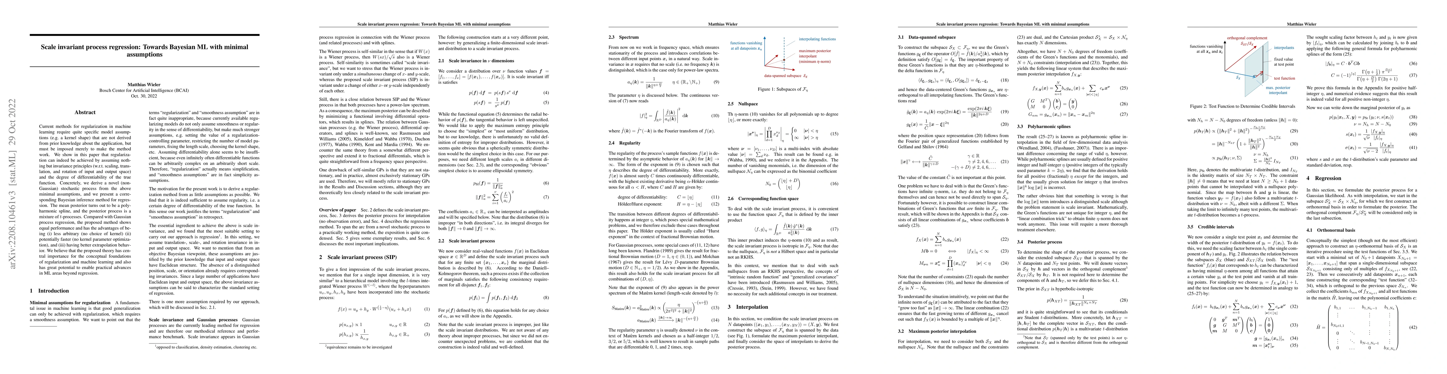 Thumbnail for Scale invariant process regression: Towards Bayesian ML with minimal
  assumptions