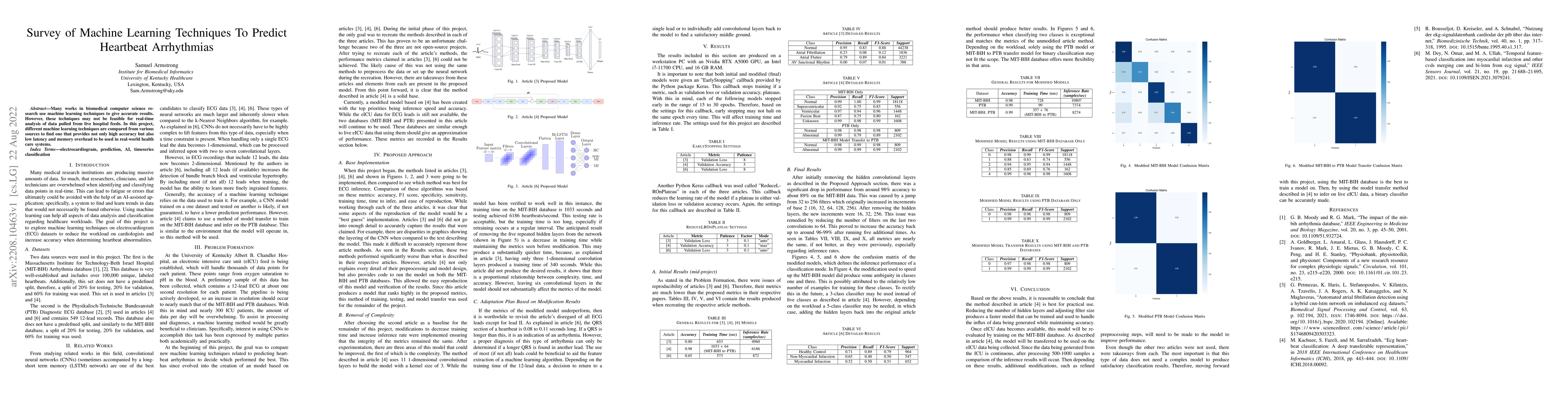Thumbnail for Survey of Machine Learning Techniques To Predict Heartbeat Arrhythmias