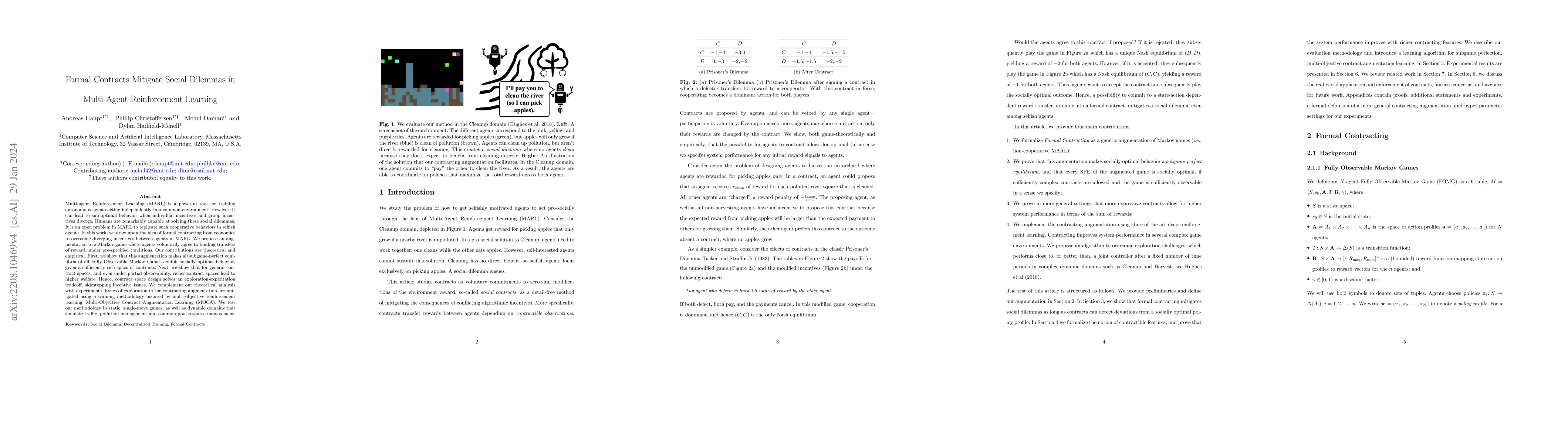 Thumbnail for Formal Contracts Mitigate Social Dilemmas in Multi-Agent RL