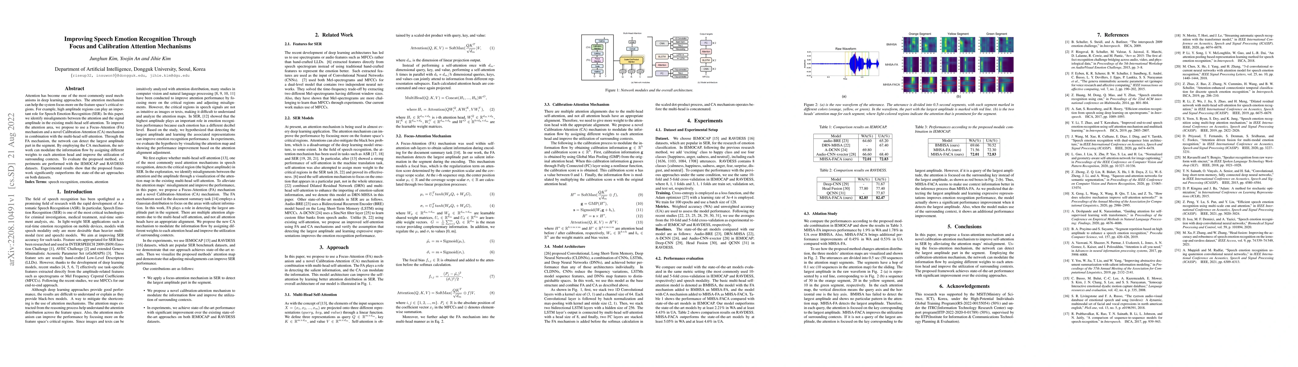Thumbnail for Improving Speech Emotion Recognition Through Focus and Calibration
  Attention Mechanisms