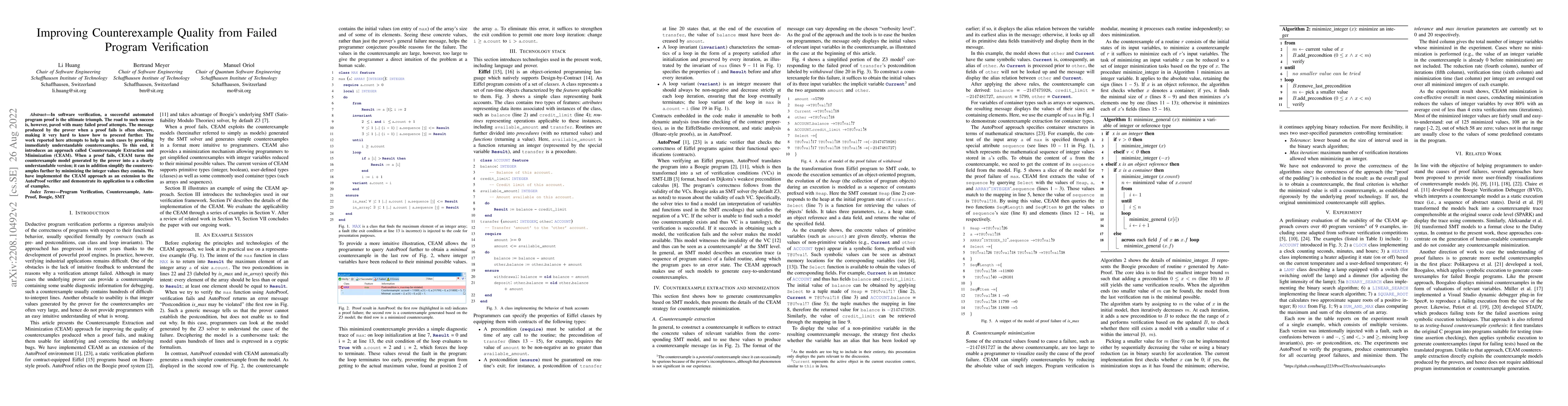 Thumbnail for Improving Counterexample Quality from Failed Program Verification