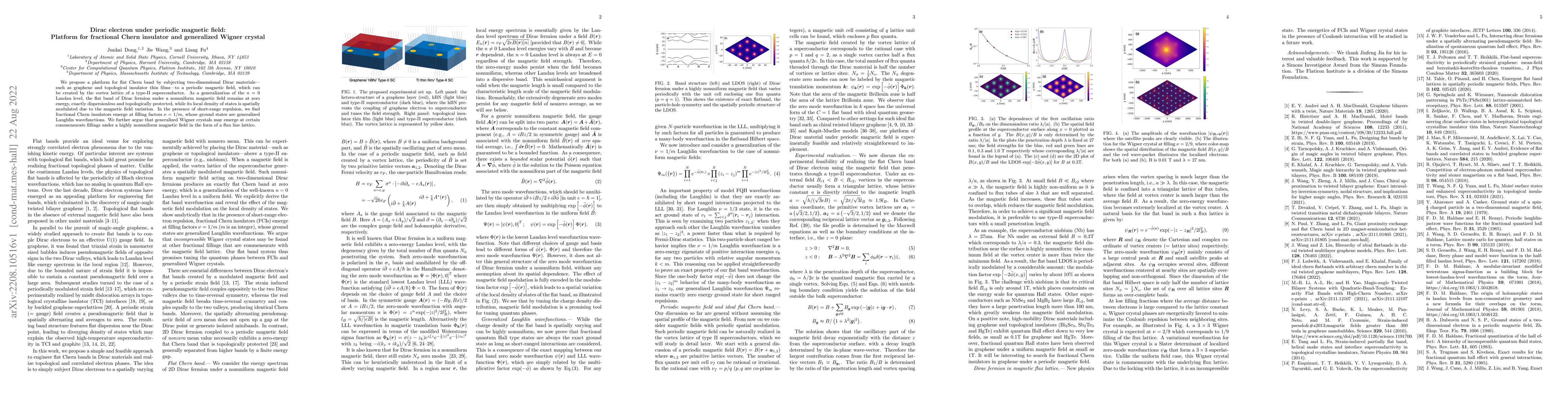 Thumbnail for Dirac electron under periodic magnetic field: Platform for fractional
  Chern insulator and generalized Wigner crystal