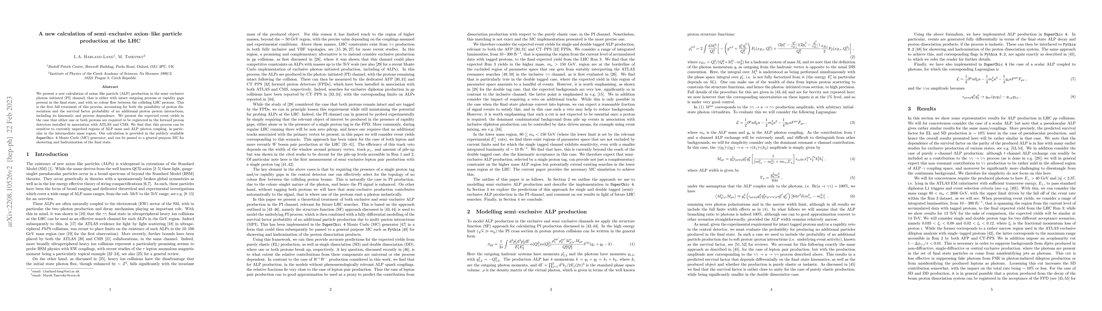 Thumbnail for A new calculation of semi-exclusive axion-like particle production at
  the LHC