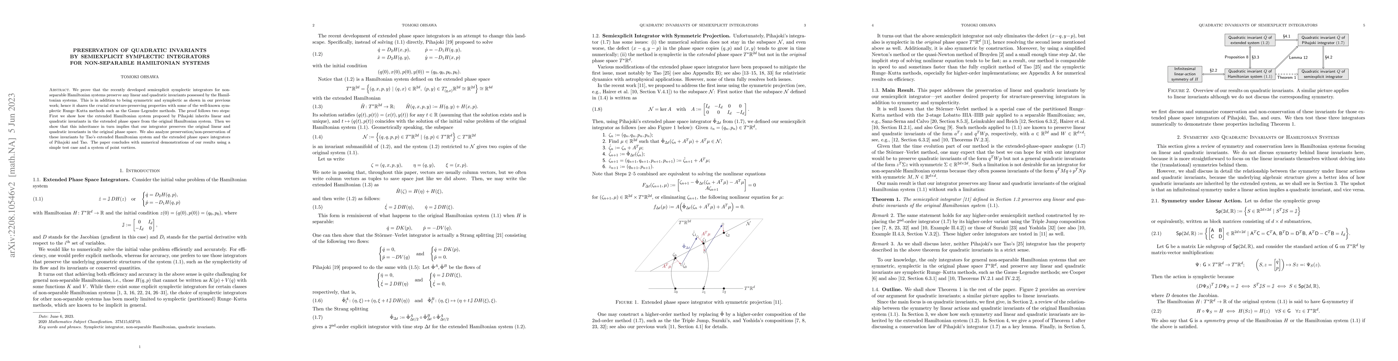 Thumbnail for Preservation of Quadratic Invariants by Semiexplicit Symplectic
  Integrators for Non-separable Hamiltonian Systems