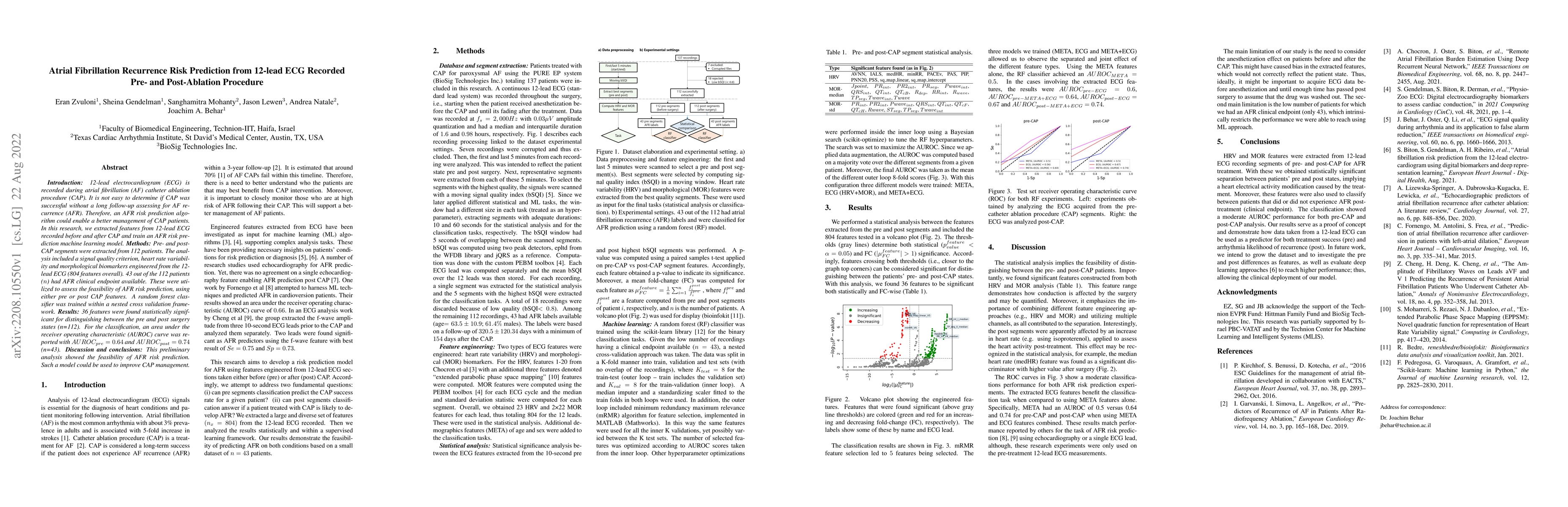 Thumbnail for Atrial Fibrillation Recurrence Risk Prediction from 12-lead ECG Recorded
  Pre- and Post-Ablation Procedure