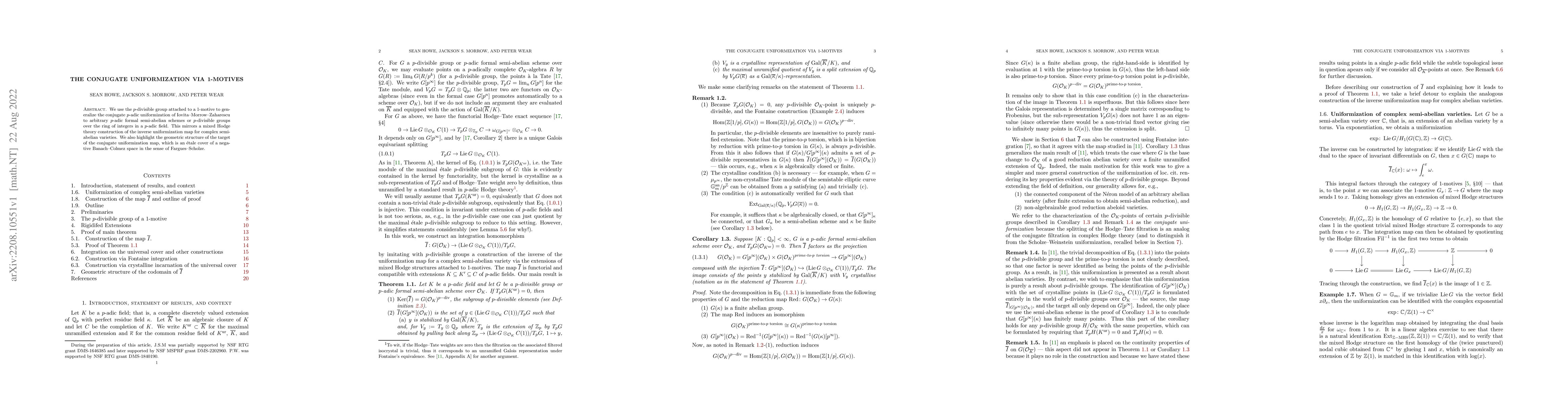 Thumbnail for The conjugate uniformization via 1-motives