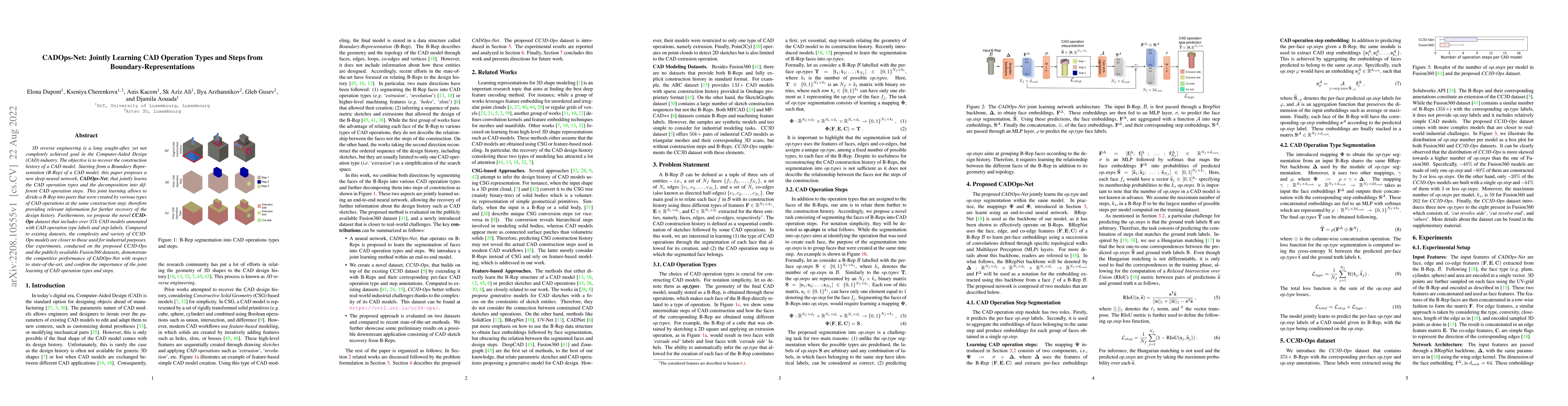 Thumbnail for CADOps-Net: Jointly Learning CAD Operation Types and Steps from
  Boundary-Representations