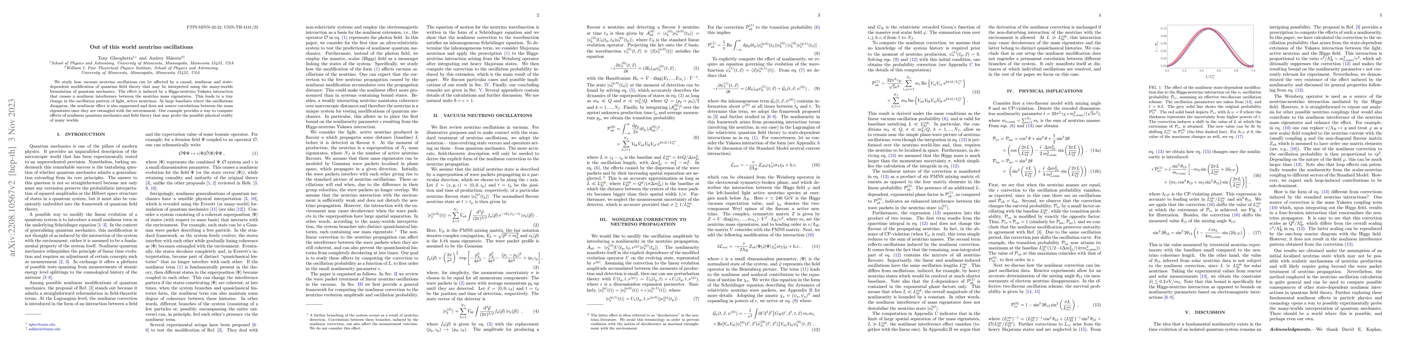 Thumbnail for Out of this world neutrino oscillations