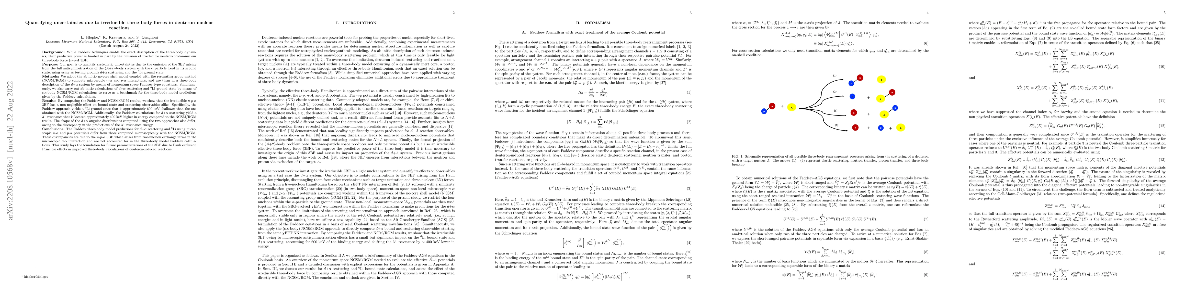 Thumbnail for Quantifying uncertainties due to irreducible three-body forces in
  deuteron-nucleus reactions