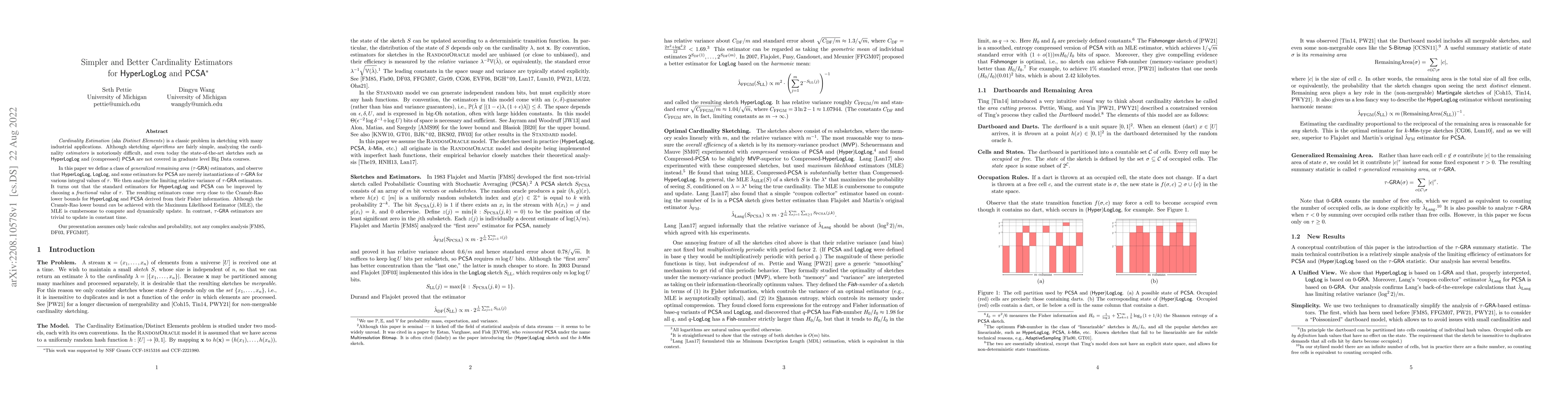 Thumbnail for Simpler and Better Cardinality Estimators for HyperLogLog and PCSA