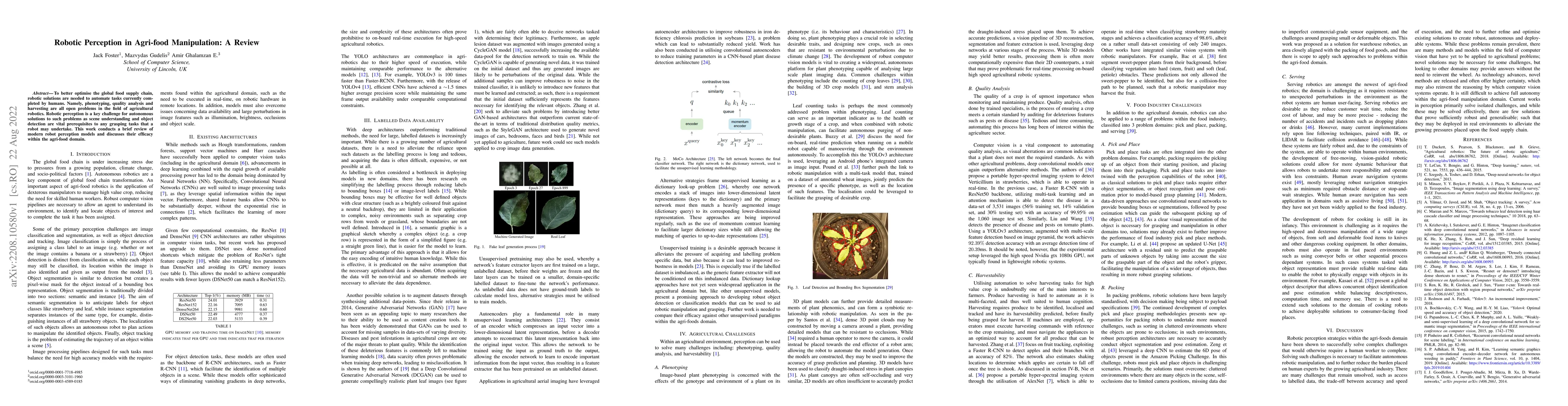 Thumbnail for Robotic Perception in Agri-food Manipulation: A Review