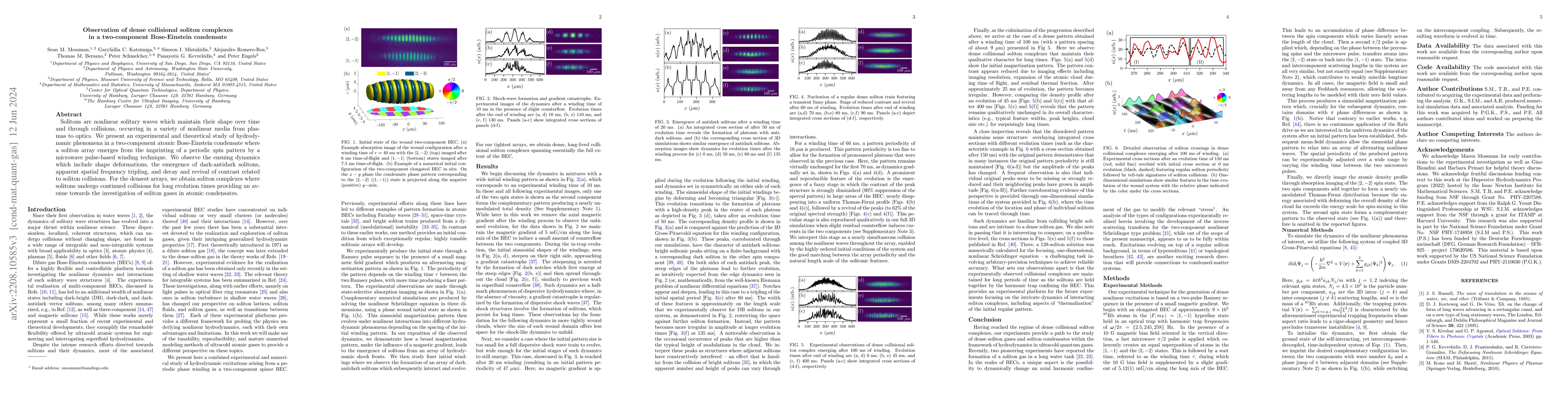 Thumbnail for Observation of dense collisional soliton complexes in a two-component
  Bose-Einstein condensate