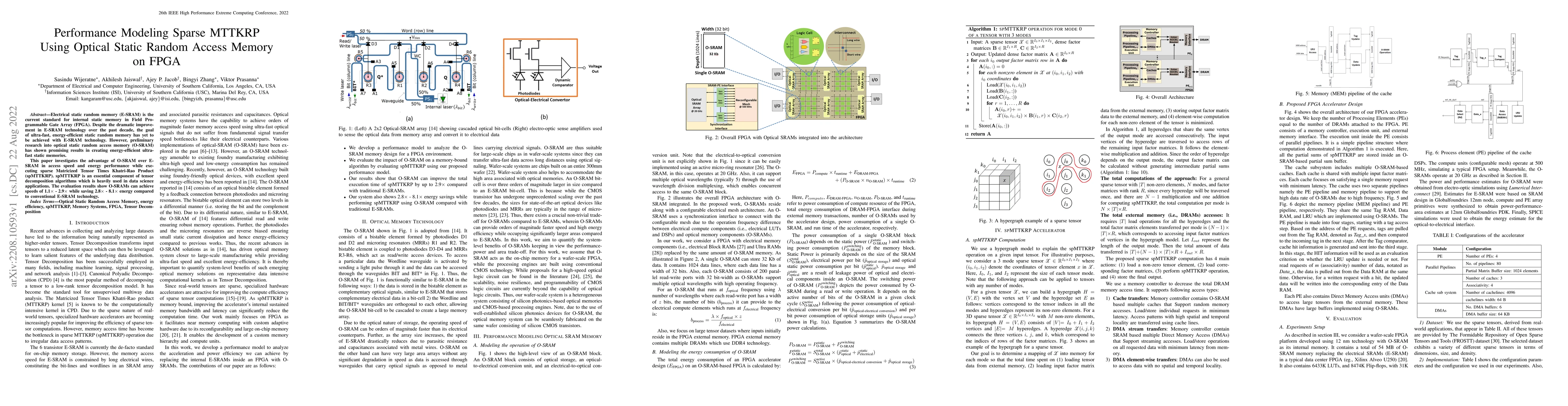 Thumbnail for Performance Modeling Sparse MTTKRP Using Optical Static Random Access
  Memory on FPGA