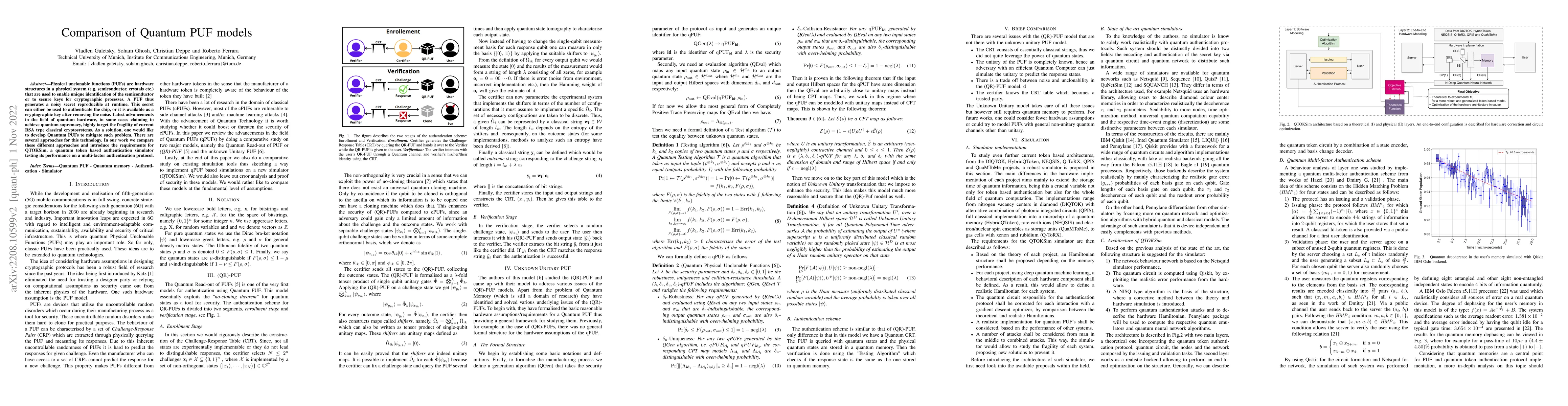 Thumbnail for Comparison of Quantum PUF models